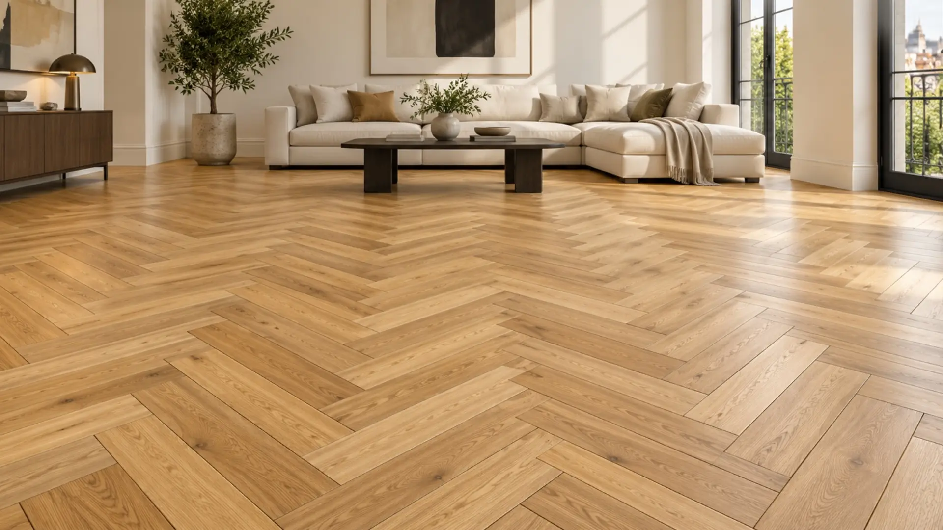 Parquet posé dans un séjour
