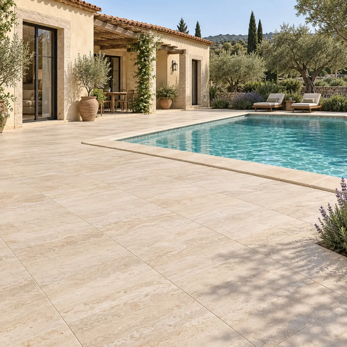 Terrasse carrelée